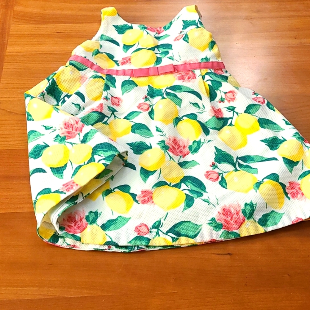 Janie and Jack lemon- rose dress 12- 18 month